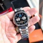 Patek Philippe Nautilus Style Black Dial Stainless Steel Watch