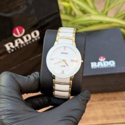Rado White Dial Ceramic Two Tone Stainless Steel Men’s Watch