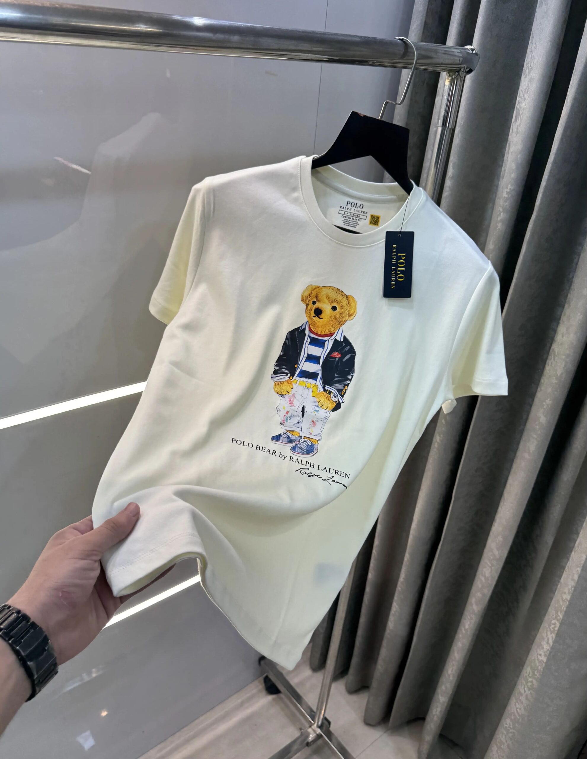 1769093588_I9ZqRI Ralp.h Laure n cream Teddy Logo Premium T-Shirt - Image 1