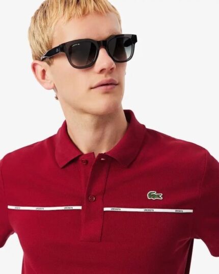 Lacost e Wine Embroidery Logo Premium Polo T-Shirt