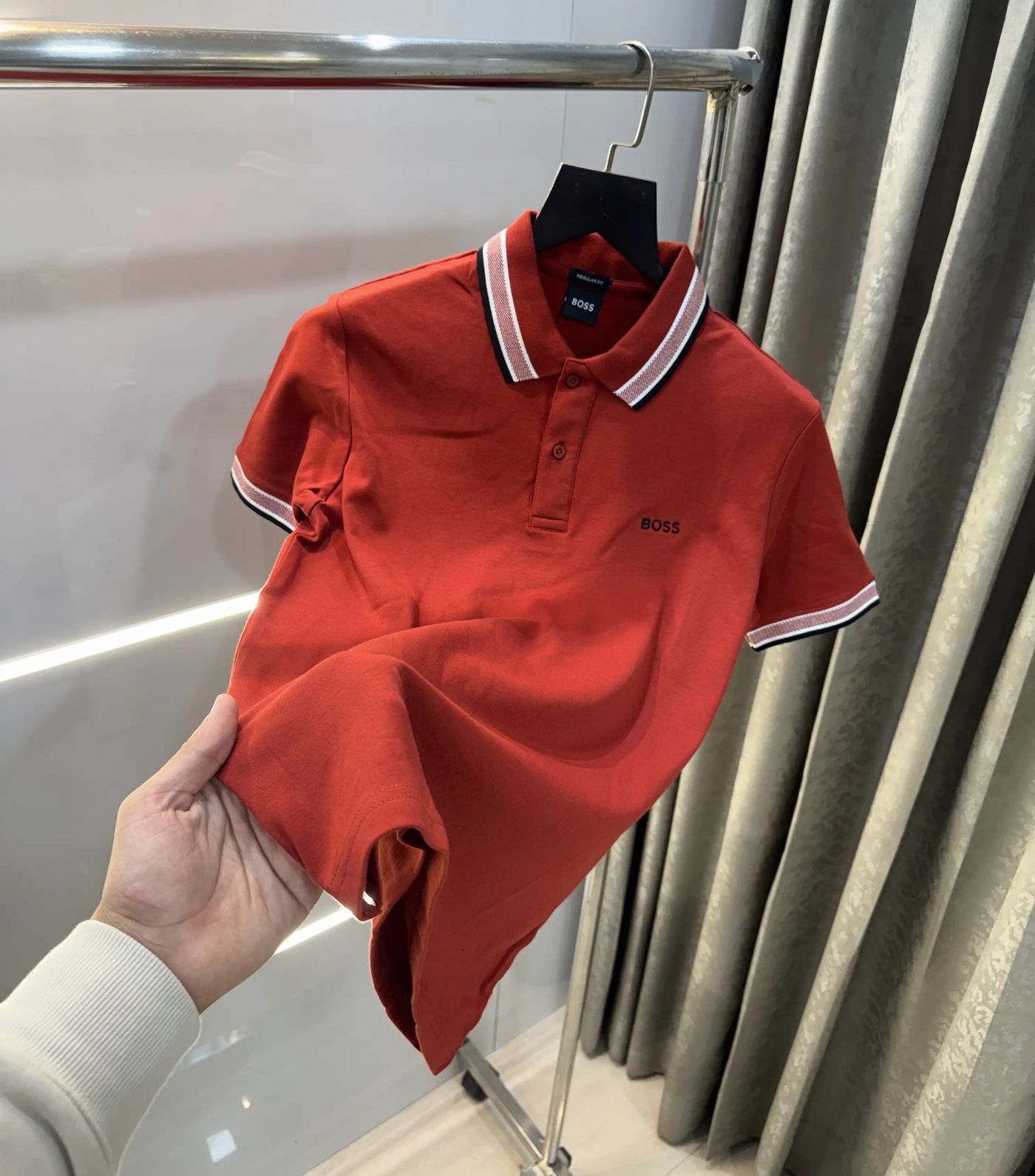 1772599674_XVGNg6 Hugo B0_ss Rust Premium Polo T-Shirt - Image 1