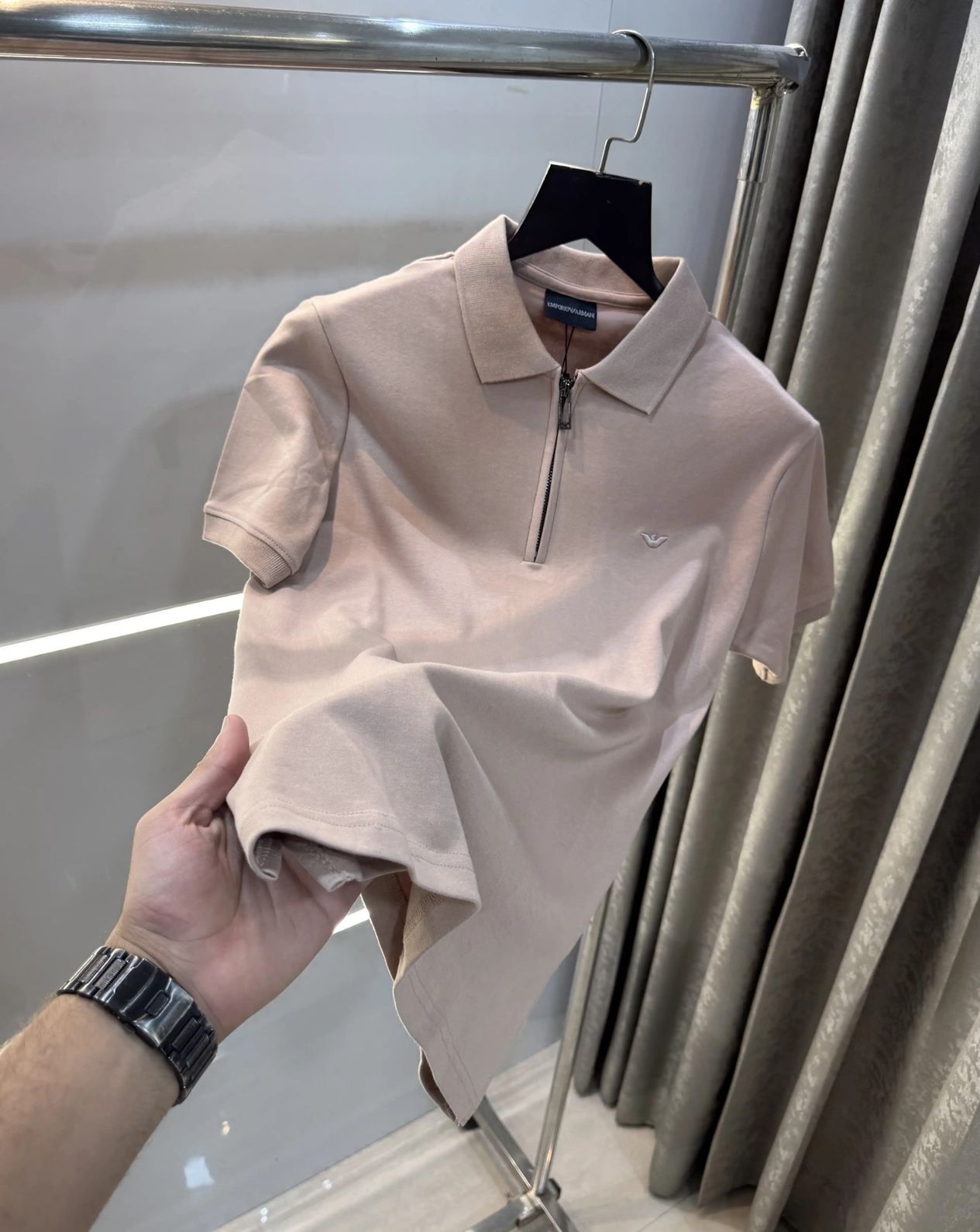 1772711181_yMfAr1 Emporio Arman i Beige Premium Polo T-Shirt - Image 1