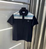 Lacost e Navy Blue Embroidery Logo Premium Polo T-Shirt - Image 2