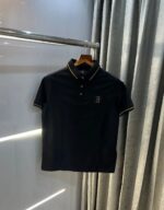 Arman i E_xchange Black Patch Logo Premium Polo T-Shirt - Image 3