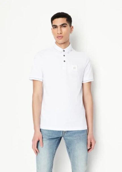 Arman i EXchange White Patch Logo Premium Polo T-Shirt
