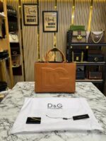 Dolce & Gabbana Daily Tote Bag With Dust Bag & Card (Brown) – Premium Luxury Designer Tote Handbag for Women.