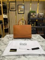 Dolce & Gabbana Daily Tote Bag With Dust Bag & Card (Brown) – Premium Luxury Designer Tote Handbag for Women. - Image 2