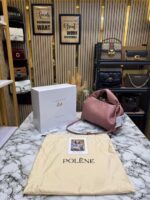 Polène Numéro Neuf Leather Shoulder Bag (Rose) – Premium Designer Structured Handbag for Women