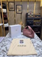 Polène Numéro Neuf Leather Shoulder Bag (Rose) – Premium Designer Structured Handbag for Women - Image 2
