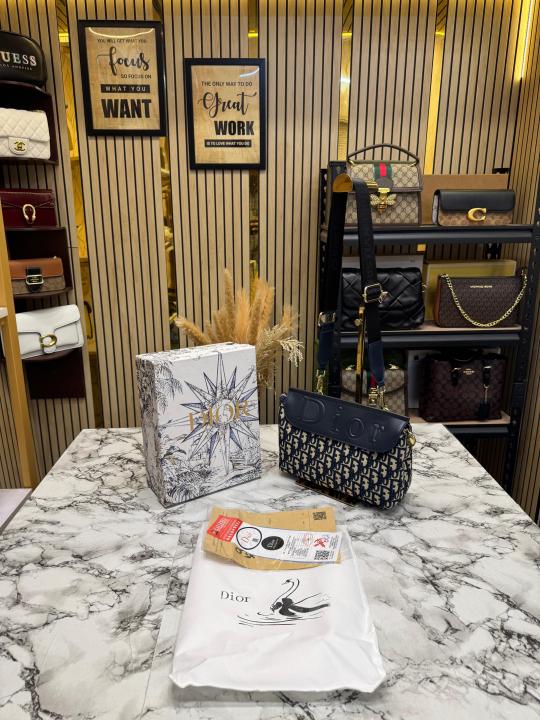 699ed24f61b460 Christian Dior Noir Shoulder Bag (Blue-6919) – Luxury Designer Handbag with Box & Dust Bag - Image 1