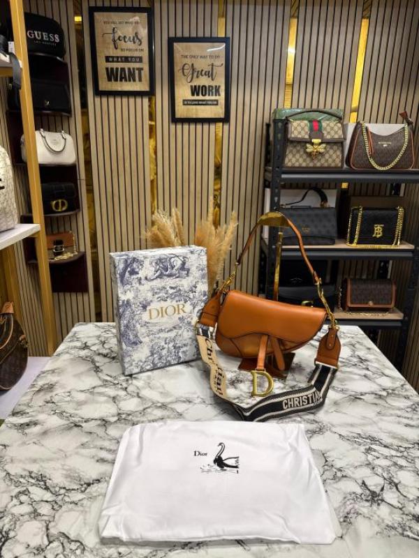 699ff834938e52 Christian Dior Saddle Crossbody Bag (Brown) – Premium Designer Handbag with Box & Dust Bag - Image 1