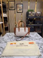Michael Kors Laila Satchel Bag (Beige) V-M503 – Premium Designer Handbag with Dust Bag.