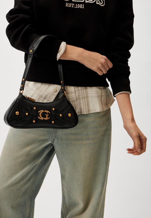 699ffcefa2c2a4 Guess Mintha Top Zip Shoulder Bag (Black) – Premium Designer Handbag with Box, Dust Bag & Carry Bag - Image 1