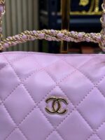 Chanel Caviar Quilted Crossbody Bag with Gold Chain (Pink) – Premium Designer Shoulder Bag with Box & Dust Bag. - Image 4