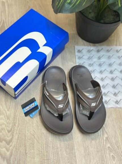 Skechers Relaxed Fit Super Comfort Premium Brown Simplex Slides | Lightweight Casual Comfort Slippers for Men