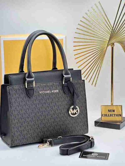 Michael Kors Satchel Shoulder Bag With Dust Bag & Logo (Black) – Premium Designer Satchel Handbag for Women.
