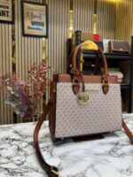 Michael Kors Satchel Shoulder Bag With Dust Bag & Logo (Beige) – Premium Designer Satchel Handbag for Women. - Image 3