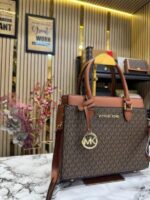 Michael Kors Satchel Shoulder Bag With Dust Bag & Logo (Brown) – Premium Designer Satchel Handbag for Women. - Image 3