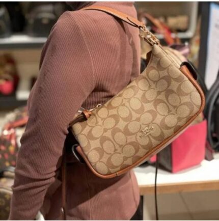 Coach Pennie Shoulder Bag Premium Quality With Box & Dust Bag (C7222-Apricot) – Luxury Designer Shoulder Handbag for Women.