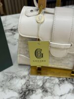 Goyard Saigon Handbag in Canvas With Box & Dust Bag (White) – Premium Luxury Designer Top Handle Bag for Women. - Image 4