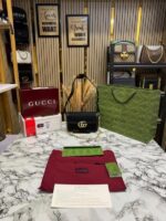 Gucci GG Canvas Jacquard Shoulder Bag With Double OG Box, Dust Bag & Carry Bag (46377-Black) – Premium Luxury Designer Handbag for Women. - Image 2