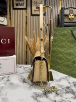 Gucci GG Canvas Jacquard Shoulder Bag With Double OG Box, Dust Bag & Carry Bag (46377-Beige) – Premium Luxury Designer Handbag for Women. - Image 3