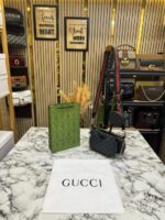 Gucci Ophidia GG Canvas Pochette With Dust Bag & Carry Bag (Black) – Premium Designer Shoulder Pouch Bag for Women.