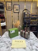 Gucci Ophidia Boston Stripe GG Top Handle Bag With Box & Dust Bag – Premium Luxury Designer Handbag for Women.