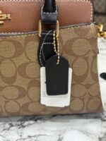 Coach Rowan Satchel Hand Bag Classic C Canvas With Dust Bag & Card (Apricot) – Premium Designer Satchel Bag for Women. - Image 4