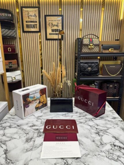 Gucci Dionysus Flap Mini Shoulder Bag With Double OG Box & Dust Bag (Black) – Premium Luxury Designer Handbag for Women.