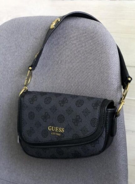 Guess G Dream Flap Shoulder Crossbody Bag Printed With Box, Dust Bag & Carry Bag (Black) – Premium Designer Shoulder Bag for Women.