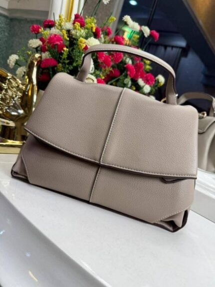 Polène Numéro Un Leather Top-Handle Bag Grey – Premium Women’s Designer Handbag.