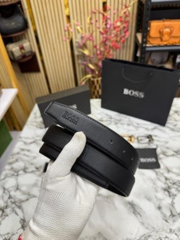 Boss Belt with Logo Buckle Detail
