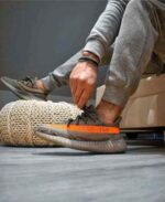 Lightweight breathable grey athletic streetwear shoes