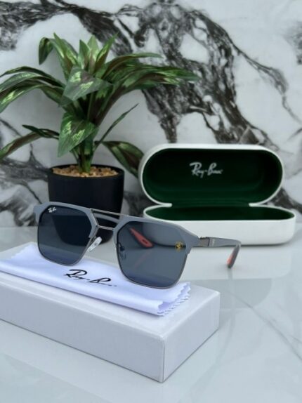 Black frame sunglasses with grey tinted lenses