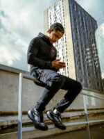 Convertible heel sport sneakers black white style