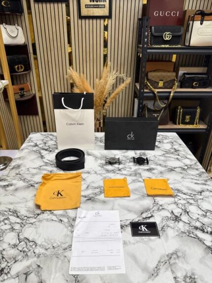 Calvin Klein Leather Belt Combo with CK Buckles