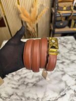 Tan Leather Belt by Calvin Klein