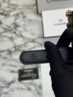 Chanel Pearl Buckle Leather Belt Accessory