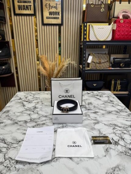 Chanel CC Logo Leather Belt