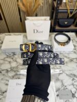 Christian Dior CD Buckle Leather Belt