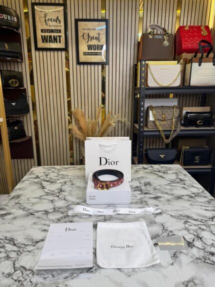 Dior Oblique Printed Belt with Box