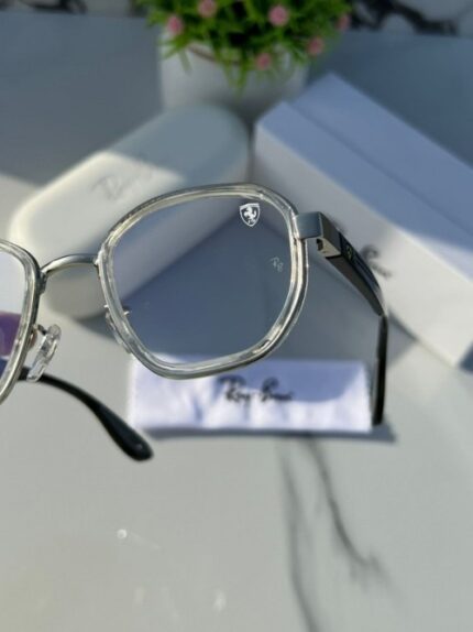 Transparent frame plano sunglasses with clear lenses