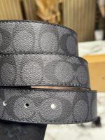 Coach Monogram Signature Belt Close Up