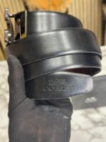 Black Leather Coach Belt with Damaged Box