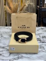 Premium Coach Black Leather Belt