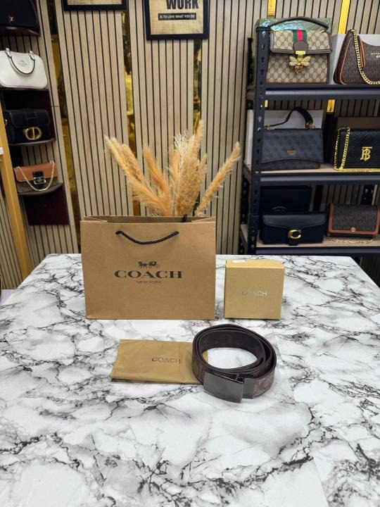 Coach Premium Quality Belt in Apricot with Box