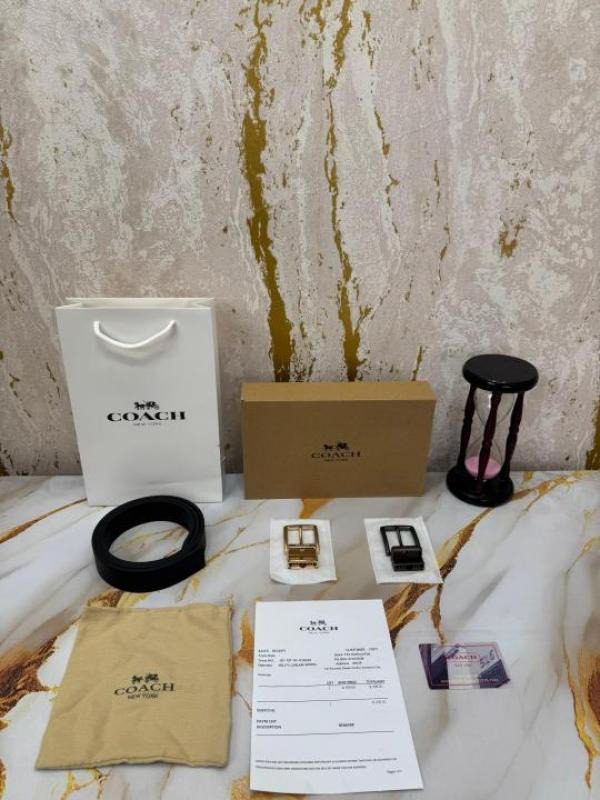 Coach Premium Double Buckle Belt with Box