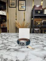 Dolce & Gabbana Green Leather Belt with Silver Buckle