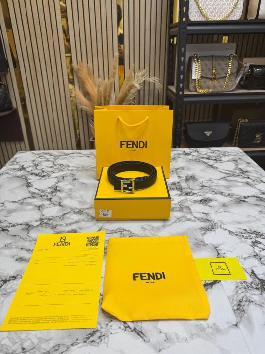 Fend_i FF Logo Buckle With Box (1) Fendi FF Logo Buckle Belt